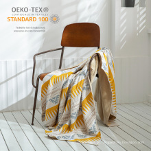 Cobertor de arremesso de algodão 100% com uso decorativo de borla para cadeira de cadeira de piquenique na praia de acampamento